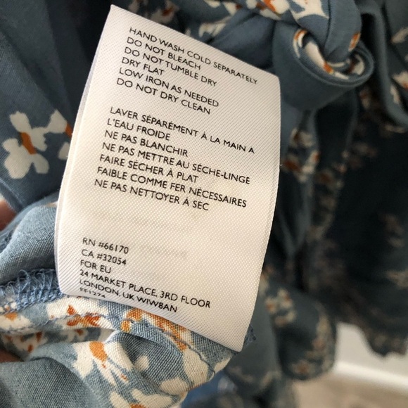 Faithfull the Brand Blue Floral Midi Dress XS - Picture 15 of 16